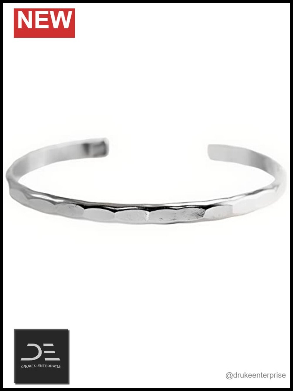 Wide Hammered Cuff Bracelet - Solid Sterling Silver Women's Stacking Bangle,